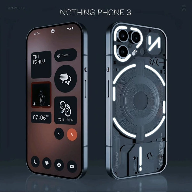 Nothing Phone with transparent back and Glyph Interface