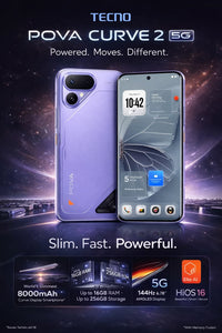 TECNO POVA Curve 2 5G – 6.78" 144Hz Curved AMOLED, 8000mAh, 45W