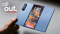 Samsung Fold Trio in tablet mode showing immersive display for productivity and entertainment.