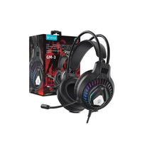 GM-3 Overhead Wired Gaming Headset, Stereo Bass, Noise-Cancelling Mic, LED Light