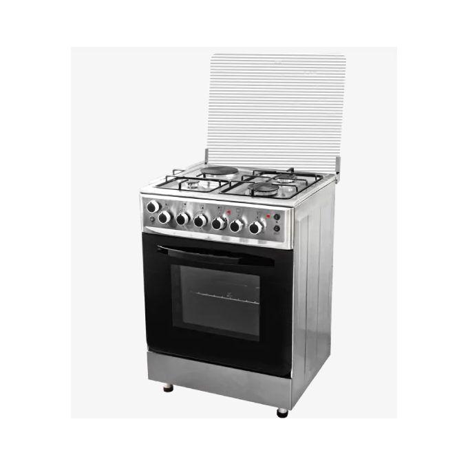 Vision Plus 60×60 3G + 1E Free‑Standing Gas Cooker with Electric Oven, Silver + 2‑Year Warranty