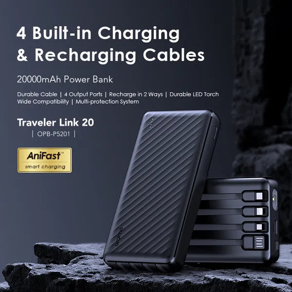 Oraimo Traveler Link 20 20000mAh Portable Power Bank with Dual USB Output