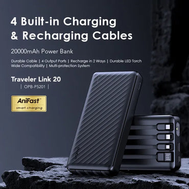 Oraimo Traveler Link 20 20000mAh Portable Power Bank with Dual USB Output