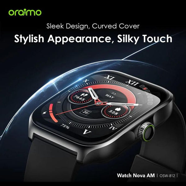 Brand new Oraimo Watch Nova AM smartwatch with 2.01-inch curved AMOLED display and silicone strap