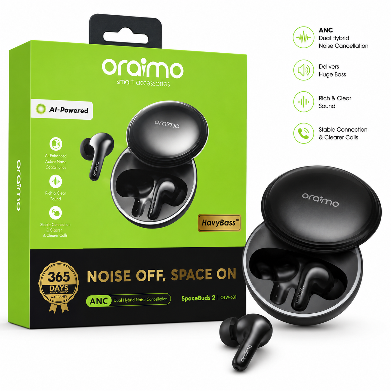 Oraimo SpaceBuds 2 OTW-631 earbuds
