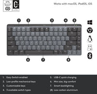 Logitech  MX Mechanical Mini Minimalist Wireless Illuminated Keyboard -Price in Kenya.