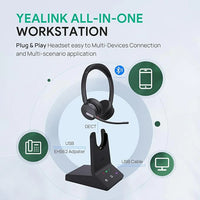Yealink WH64 Hybrid Dual – Wireless DECT Headset with Dual-Ear Design and Base Station (Teams Certified)