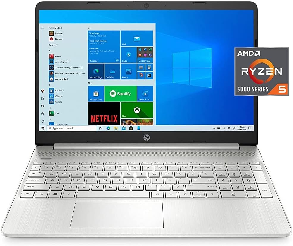 HP 15 Laptop AMD Ryzen 5 16GB DDR4 RAM 256GB PCIe SSD 15.6" Display AMD Radeon Graphics HD Webcam Bluetooth Wi-fi Windows 10 Silver Certified Refurbished 6 Months Warranty-Price in Kenya