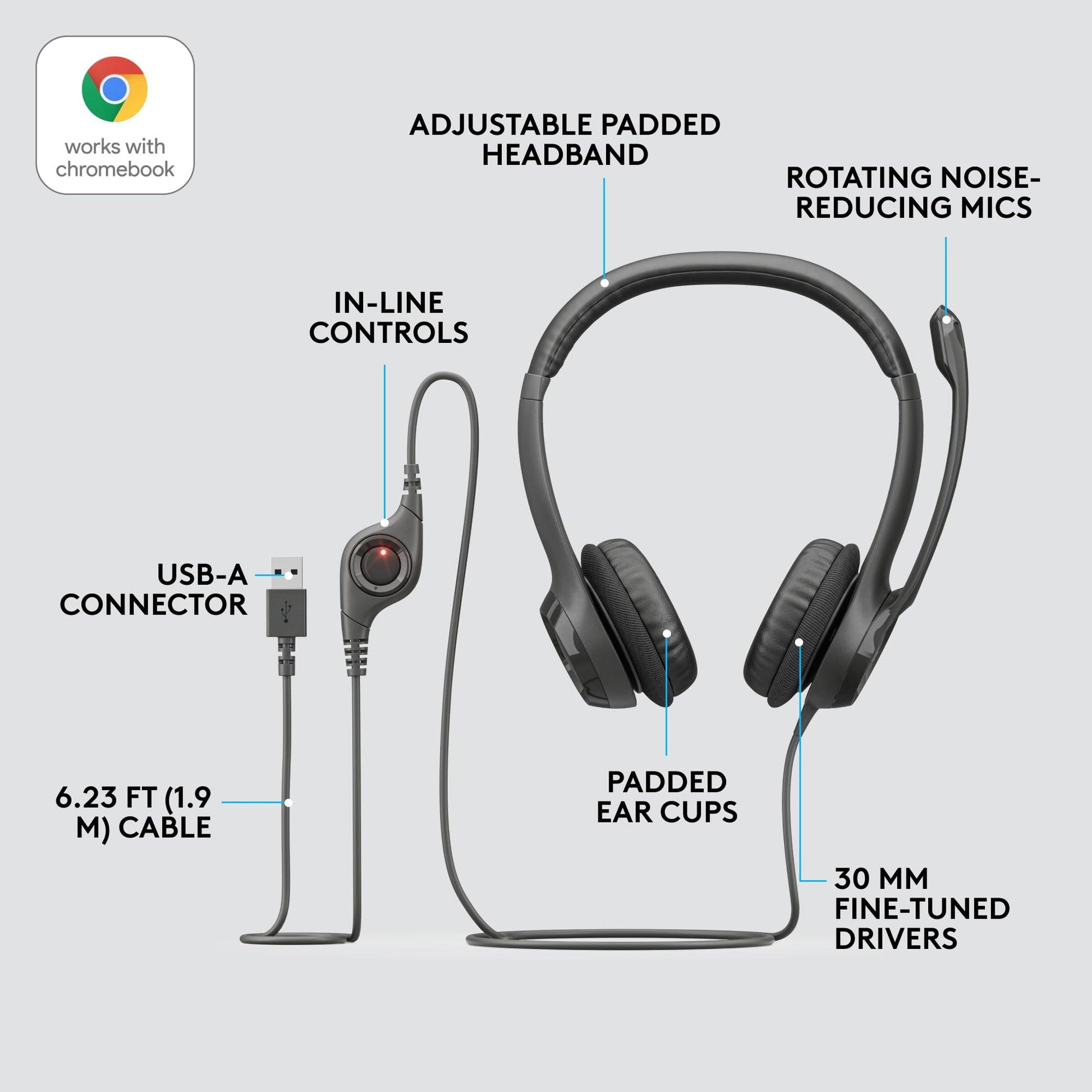 "Buy Logitech H390 USB Headset – Professional wired communication headset at Zentech Electronics"