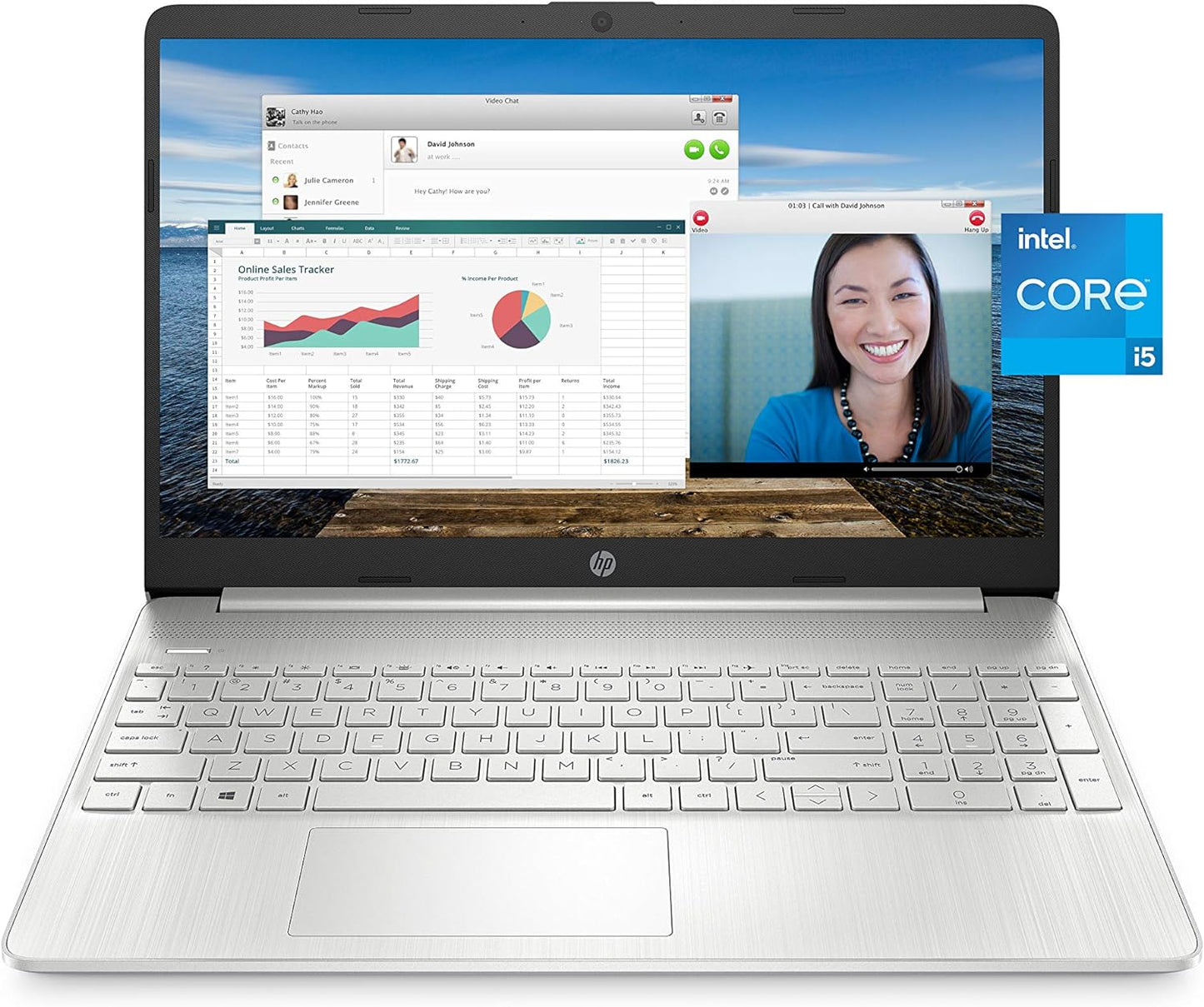 HP 15 Laptop 11th Gen Intel Core i5-1135G7 Processor 8GB DDR4 RAM 512GB PCIe SSD 15.6" Display Intel Graphics Webcam Bluetooth Wi-fi Windows 10 Silver Keyboard Markings On Screen Certified Refurbished 6 Months Warranty-Price in Kenya