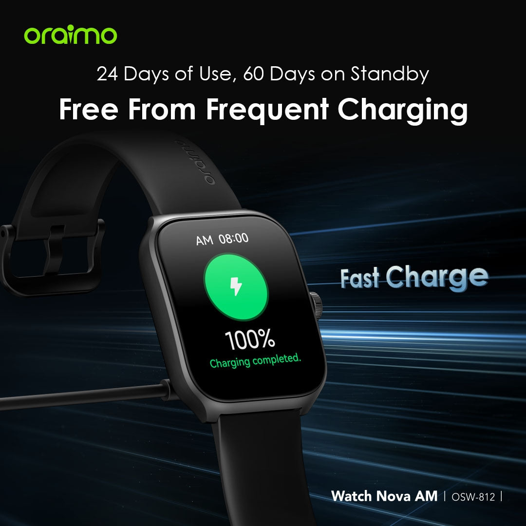 Oraimo Watch Nova AM 2.01" AMOLED Screen Curved Cover Smart Watch-Price in Kenya.