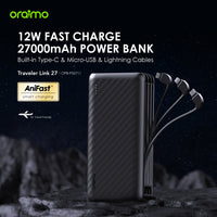Oraimo Traveller Link 27 – 27,000mAh Power Bank with Built-in Cables-Price in Kenya