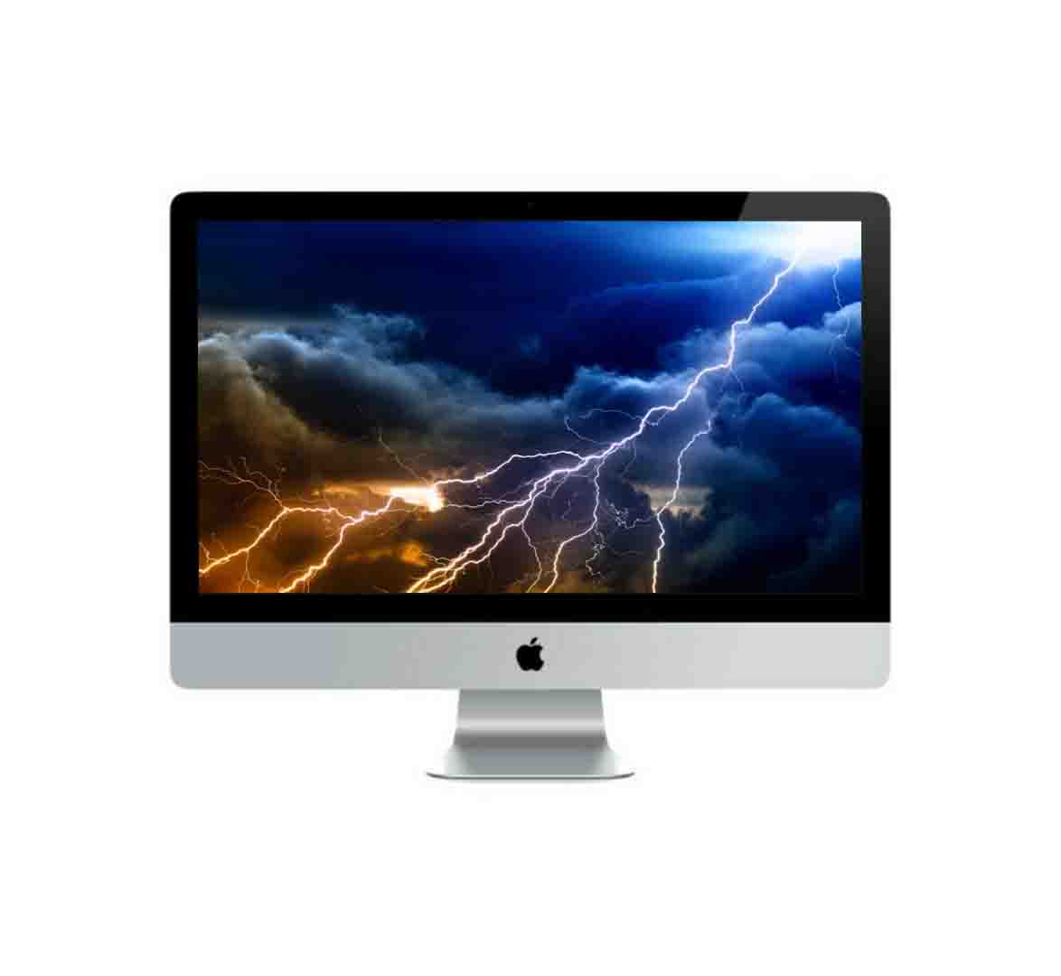 Close-up of Apple iMac A1419 ports and keyboard showing Intel Core i7 config for Nairobi productivity
