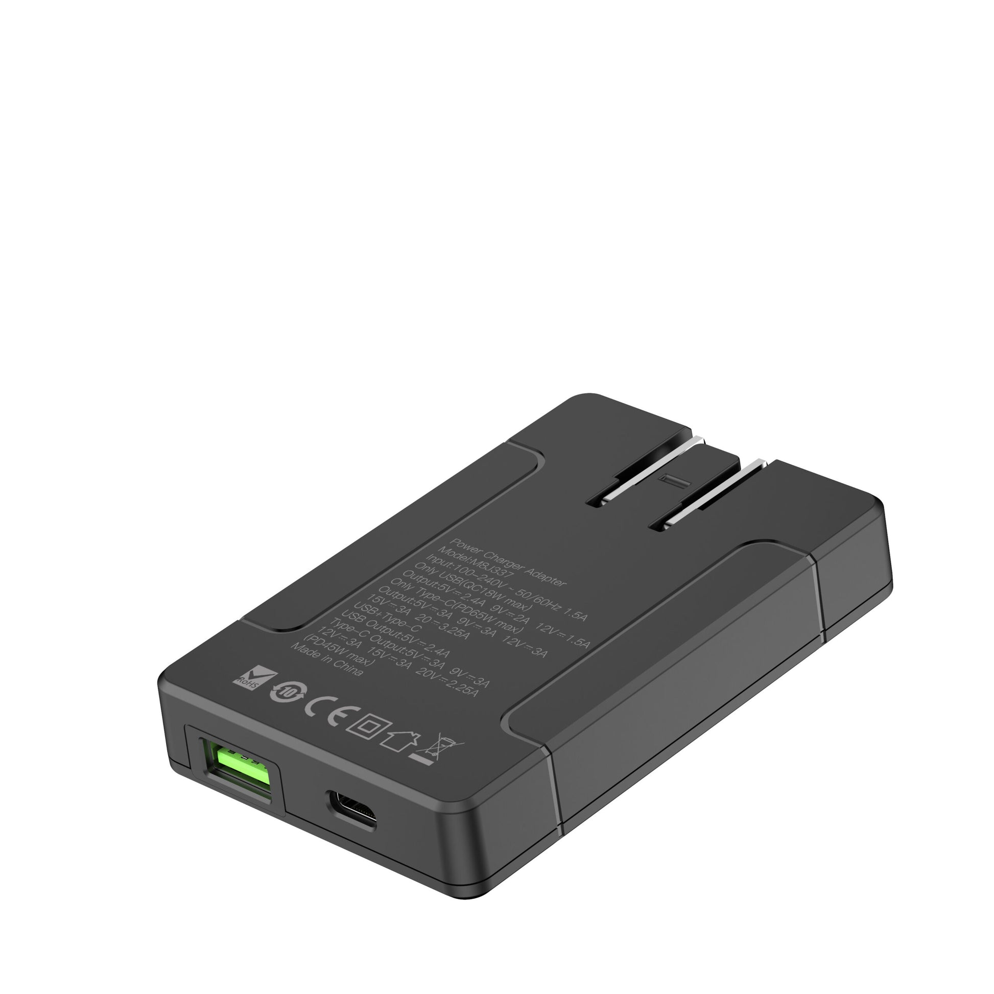 BUDI Pro 65W Quick Charger AC337B GAN2 with dual USB-C and USB-A ports