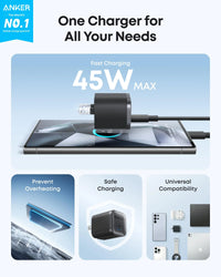 Anker Nano Charger 45W with USB-C Cable Black packaging and accessories - buy online Kenya