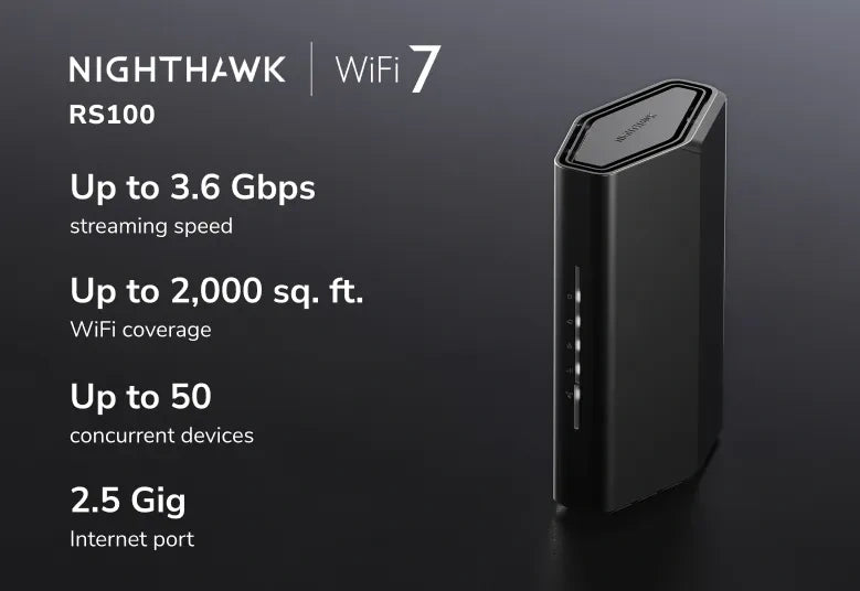 Netgear Nighthawk RS100 WiFi 7 Router packaging and accessories - buy online Kenya