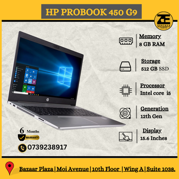 HP 450 G9 | Core i5-12th Gen | 8GB RAM + 512GB SSD | 15.6" Display-Price in Kenya. in Kenya | Zentech