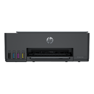 HP Smart Tank 581 wireless ink tank all-in-one printer front view with ink tanks
