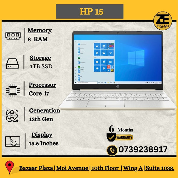 HP 15 – 13th Gen Core i7, 16GB RAM, 1TB SSD, 15.6” FHD Laptop. in Kenya | Zentech