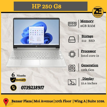HP 250 G8 | Core i3-11th Gen | 8GB RAM + 512 GB SSD- Price in Kenya. in Kenya | Zentech