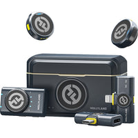 Compact Hollyland Lark M2 mic with charging case
