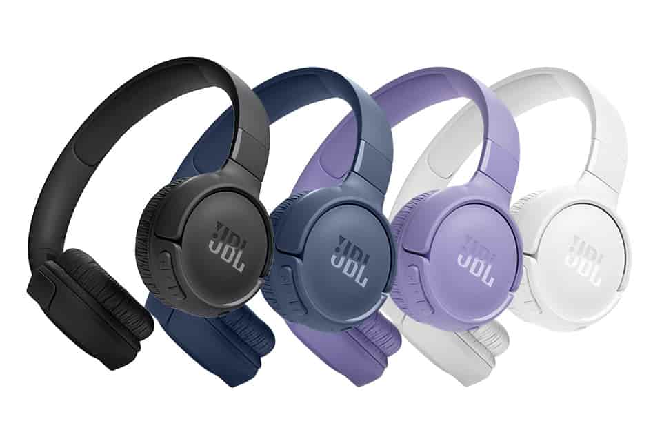 JBL Pure Bass on-ear headphones with long battery life and fast charging
