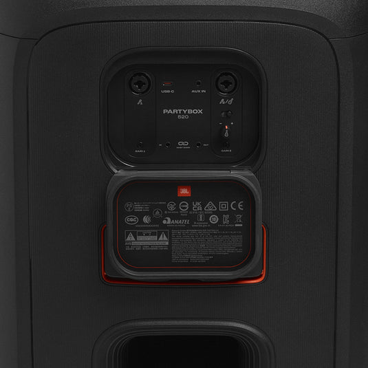 JBL PartyBox 520 with microphone input and wheels