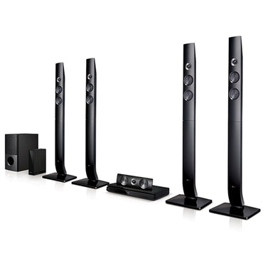 LG LHD756 5.1 channel DVD home theater system with tallboy speakers and subwoofer