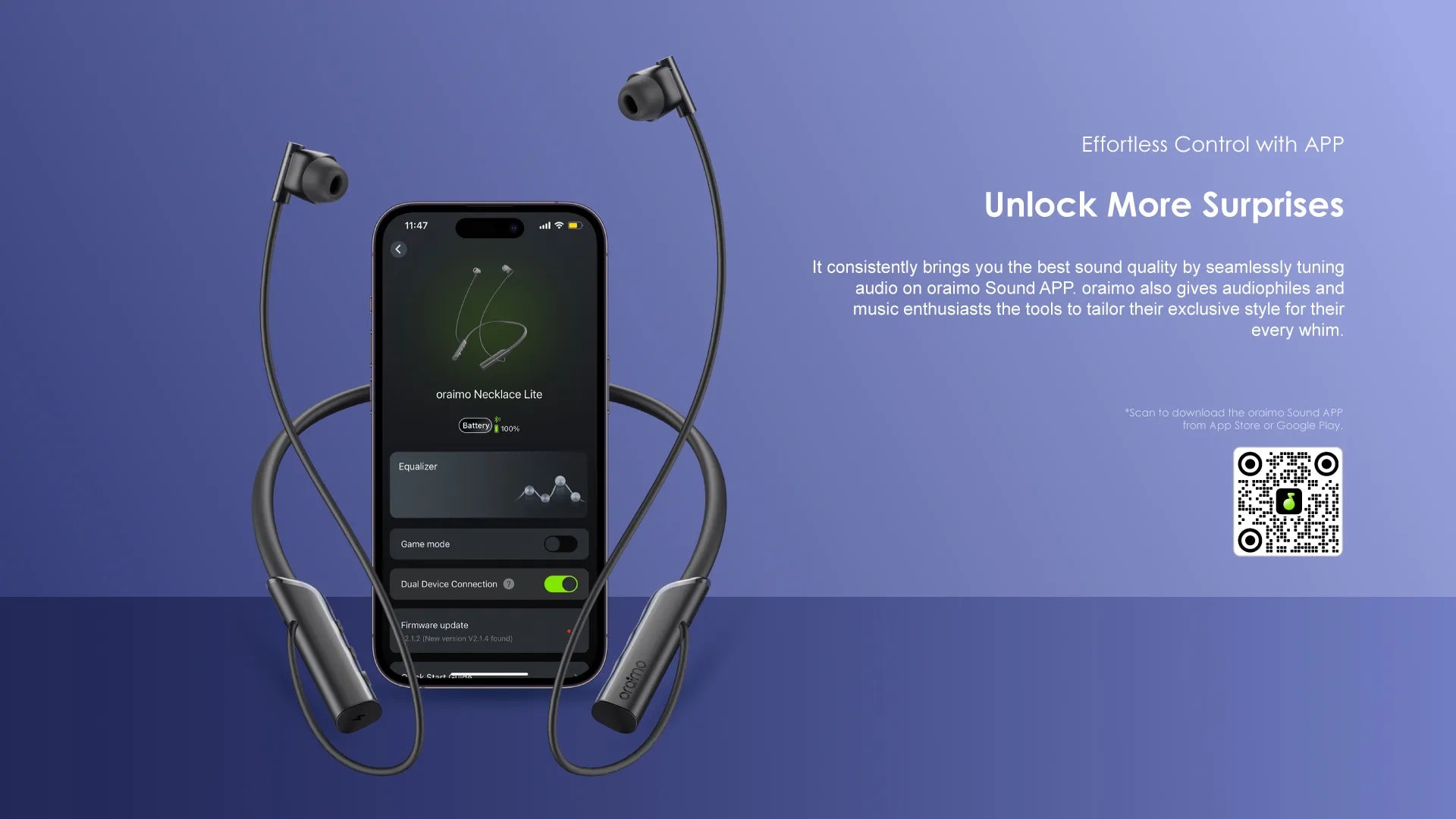 Oraimo Necklace Lite-OEB 311 black wireless neckband on table