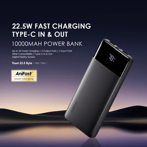 Oraimo OPB-7100Q fast charging power bank with LED digital display