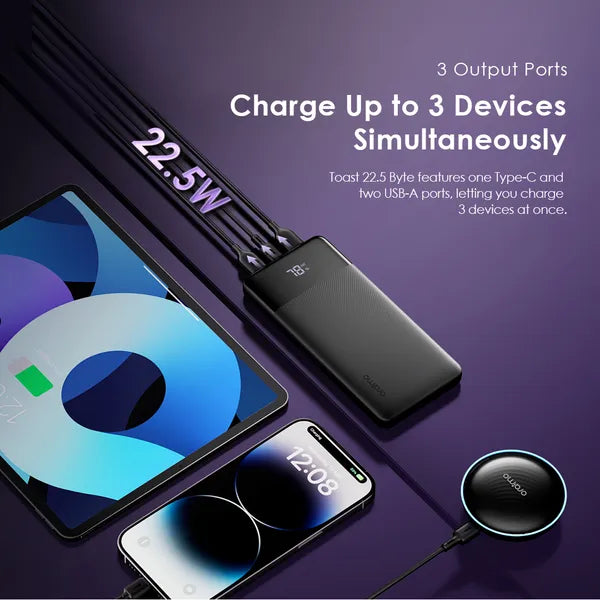 Oraimo Toast 22.5 Byte OPB-7100Q 10,000mAh 22.5W Power Bank – Fast Charging with LED Digital Display
