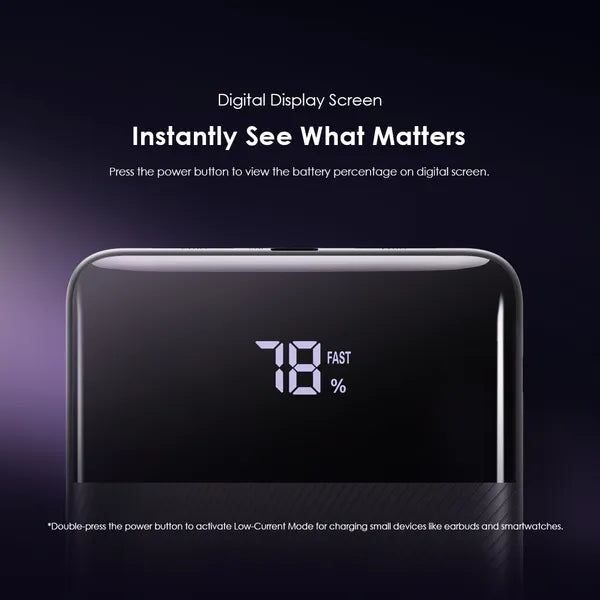 Oraimo Toast 22.5 Byte OPB-7100Q 10,000mAh 22.5W Power Bank – Fast Charging with LED Digital Display