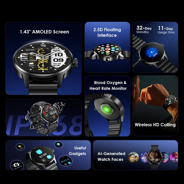 Oraimo Watch 5R Pro Smartwatch | Advanced Health & Fitness Tracker