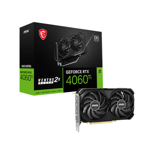 MSI GeForce RTX 4060 Ti VENTUS 2X 16G dual-fan graphics card front view