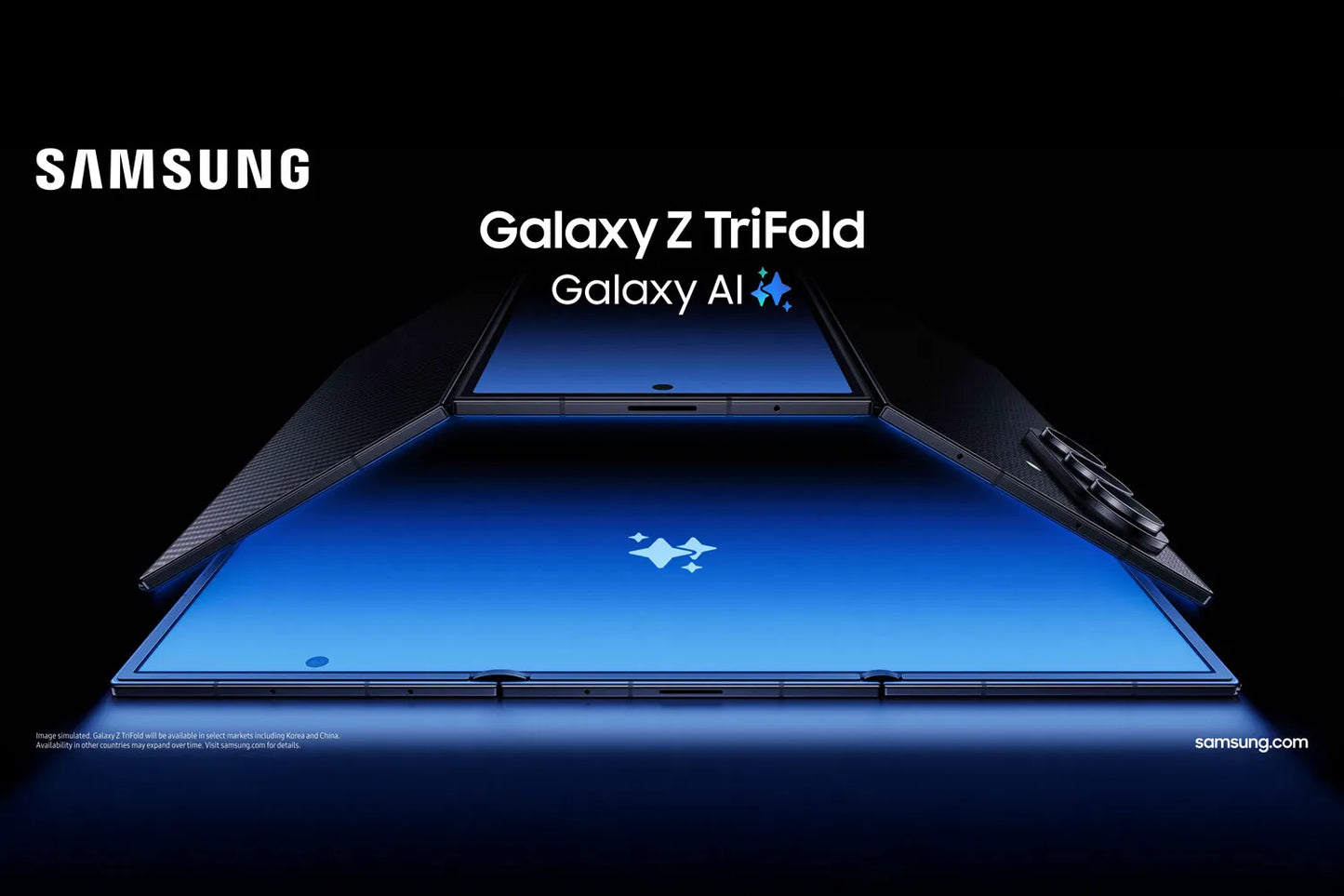 Samsung Galaxy Z TriFold folding action demonstrating tri-fold screen flexibility