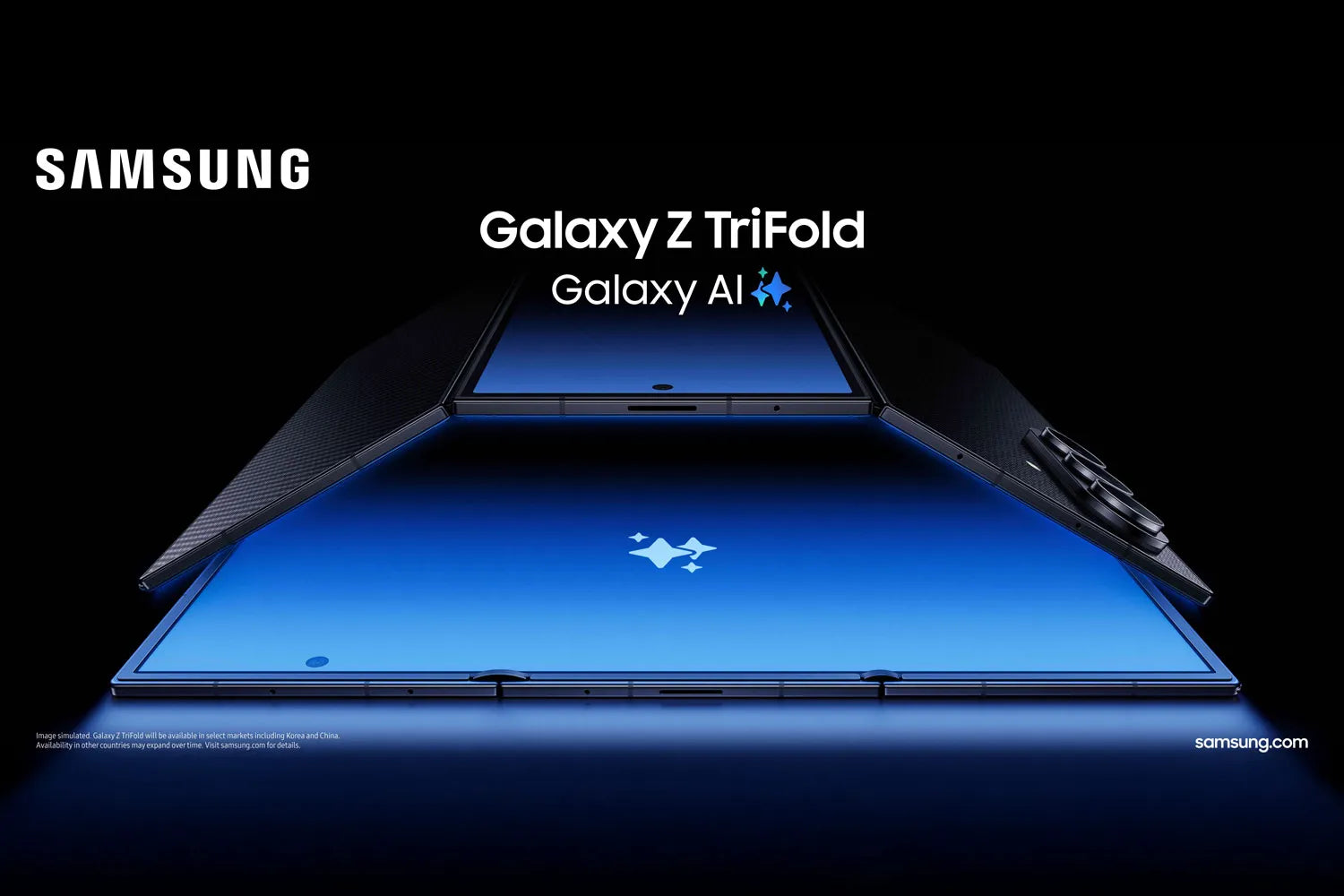 Samsung Galaxy Z TriFold folding action demonstrating tri-fold screen flexibility