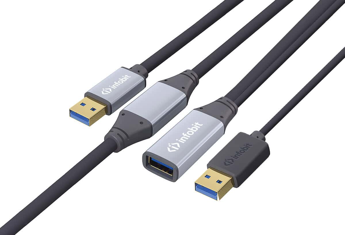Infobit USB 3.0 Active Copper Cable AM to AF 5M - genuine Infobit product photo Kenya