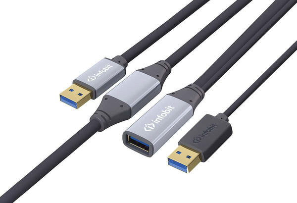 Infobit USB 3.0 Active Copper Cable AM to AF 5M - genuine Infobit product photo Kenya