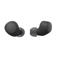 Close-up ergonomic design Sony WF-C510 Bluetooth earbuds in ear