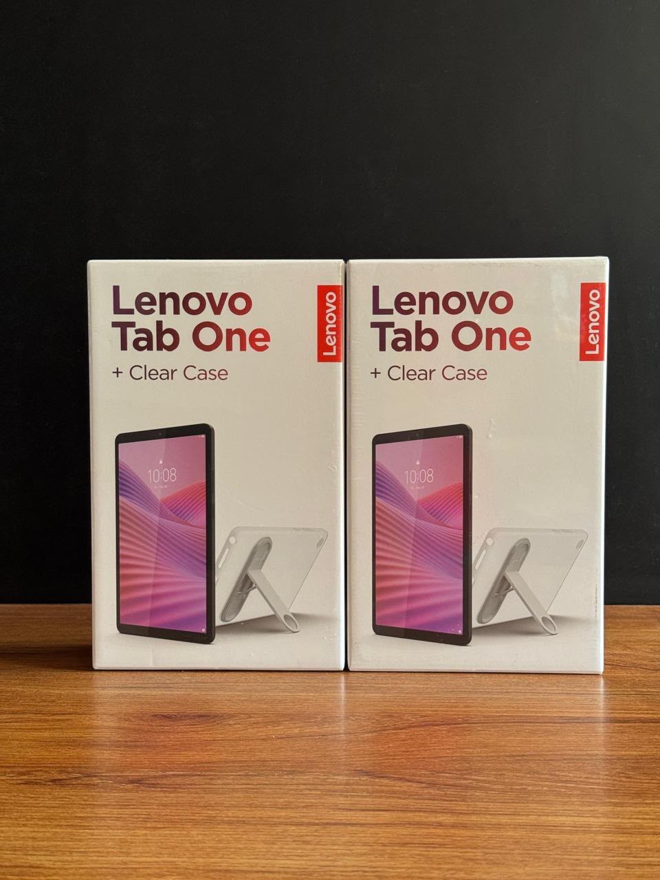 Lenovo Tab One ultra-portable handheld tablet with clear bumper case