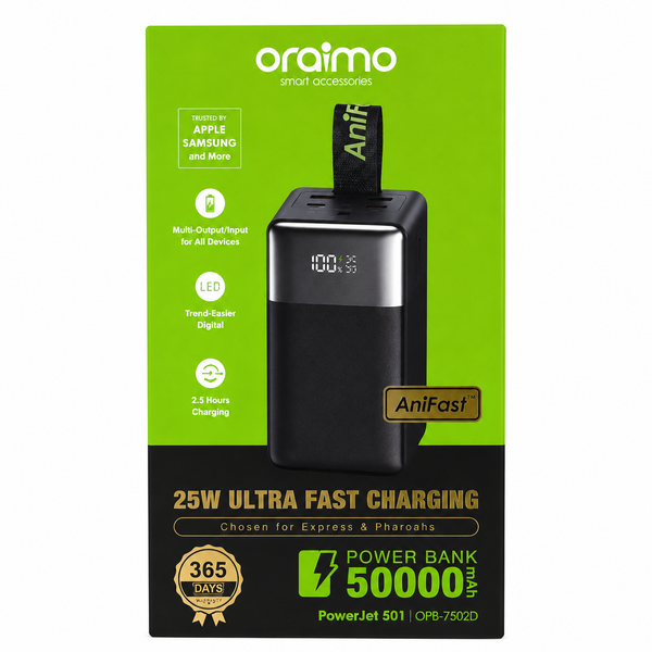 Oraimo PowerJet 501 50000mAh 85W Fast Charging Power Bank