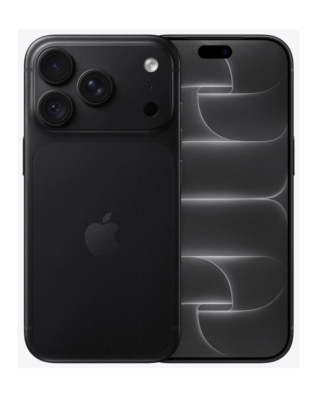 Apple iPhone 18 Pro in Black Titanium, official front and back view