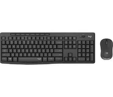 Logitech MK 295 Silent Wireless Keyboard and Mouse Combo, both in black color.
