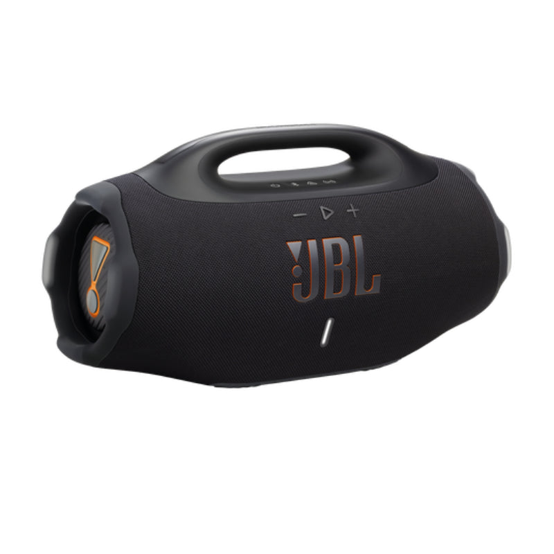 Premium large portable speaker delivering deep bass and long battery life