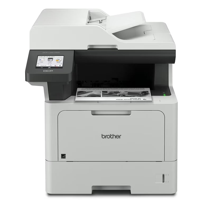 Brother DCP-L5510DN mono laser all-in-one printer front view with control panel