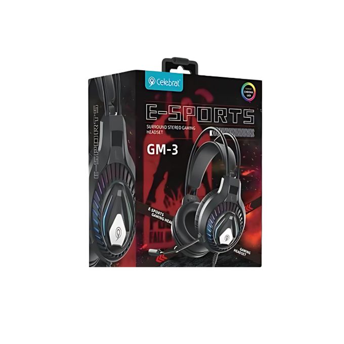GM-3 gaming headset stereo bass and noise-canceling mic