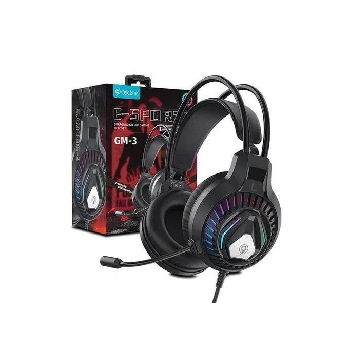 GM-3 Overhead Wired Gaming Headset with LED lighting