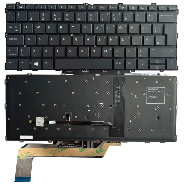 HP EliteBook 1030 G2 and 1040 replacement laptop keyboard top view with black keys