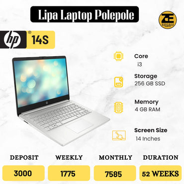 HP 14s Intel Core i3 laptop with 4GB RAM and 256GB SSD in Kenya