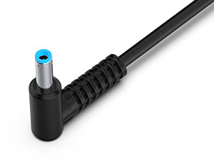 Compact HP 65W Blue Pin charger designed for portability